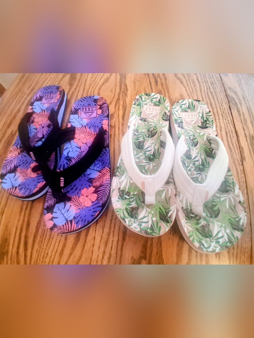 REEF 2 pair Flip Flop Sandals, Sz 5 Childs